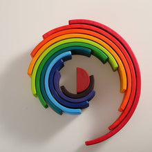 Load image into Gallery viewer, 12 Pcs Large Wooden Rainbow Stacking Blocks in Primary Colors
