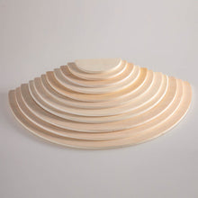 Load image into Gallery viewer, 11 Pcs Large Wooden Rainbow Stacking Semi-circles Building Boards Set in Natural Colors
