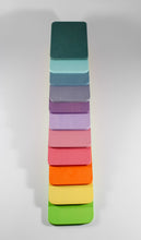 Load image into Gallery viewer, 11 Pcs Wooden Rectangular Building Boards in Pastel/Macaron Colors
