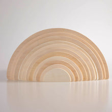 Load image into Gallery viewer, 11 Pcs Large Wooden Rainbow Stacking Semi-circles Building Boards Set in Natural Colors
