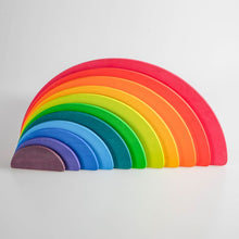 Load image into Gallery viewer, 11 Pcs Large Wooden Rainbow Stacking Semi-circles Building Boards Set in Primary Colors
