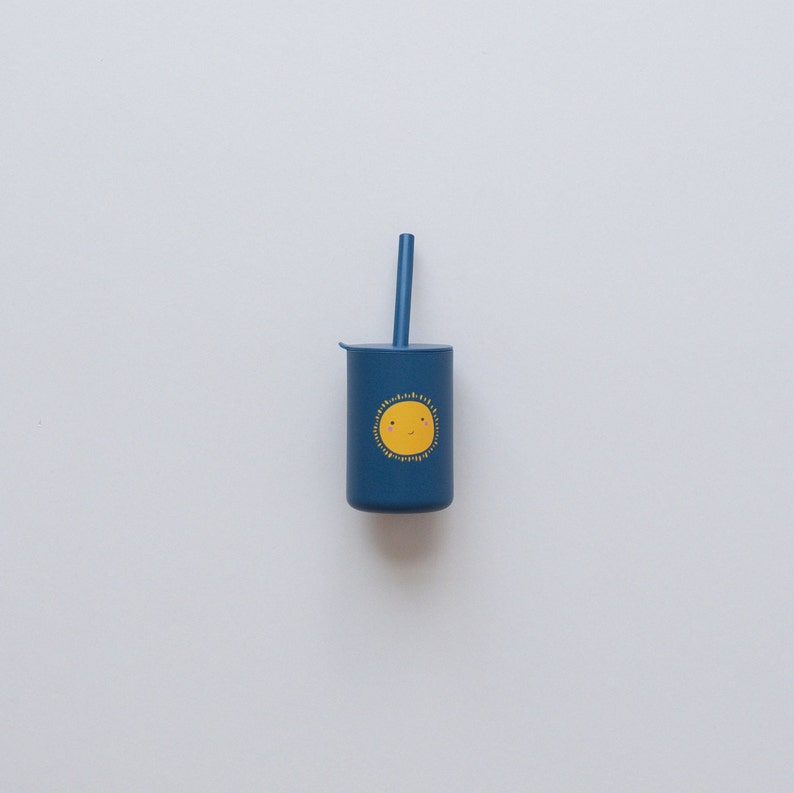 Silicone Straw Cup for Babies & Toddlers - 6oz Silicone Sippy Cup