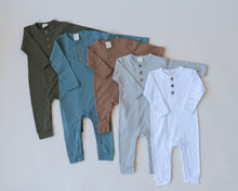 Load image into Gallery viewer, Organic Cotton Henley Romper
