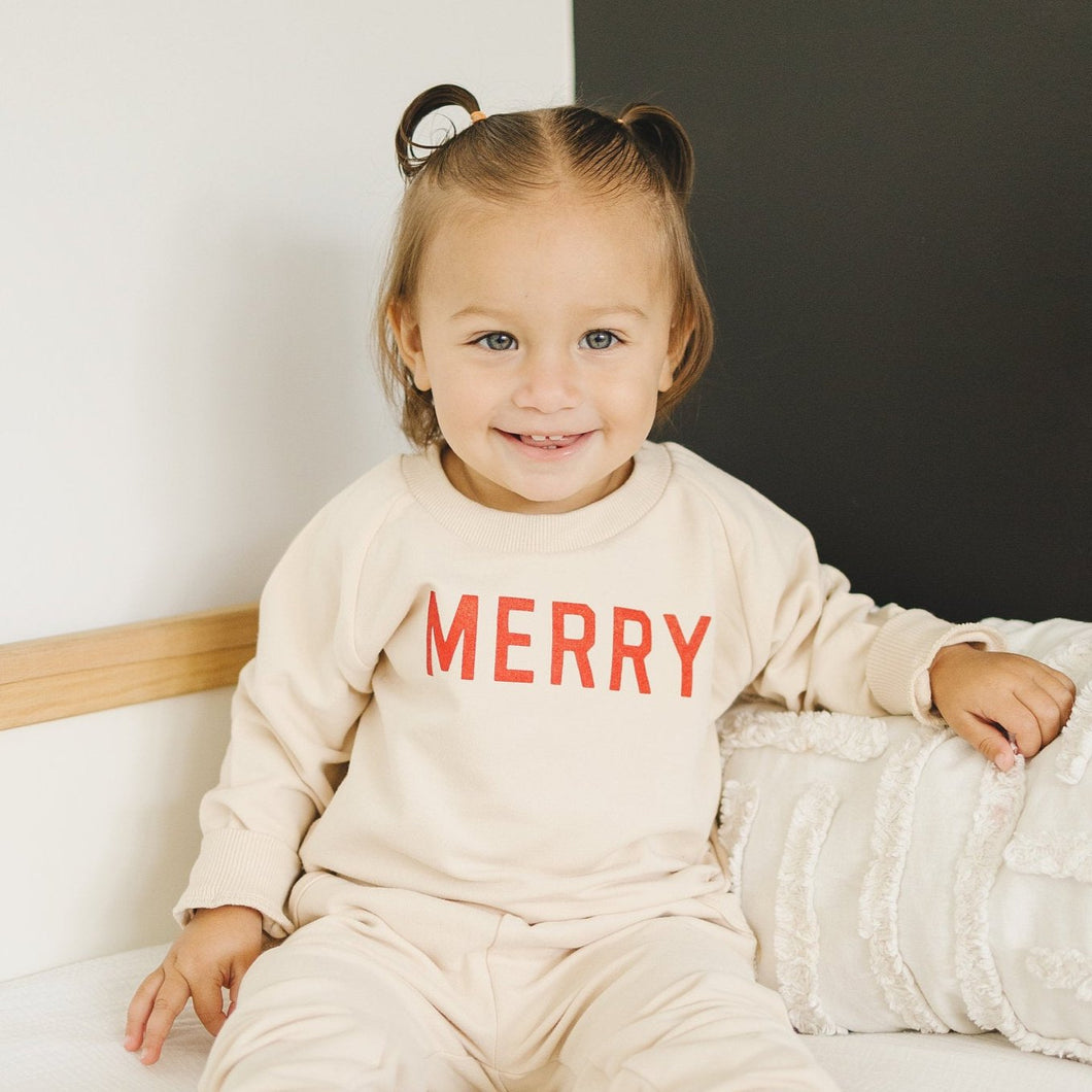 Merry Organic Cotton Crewneck Sweatshirt - Natural