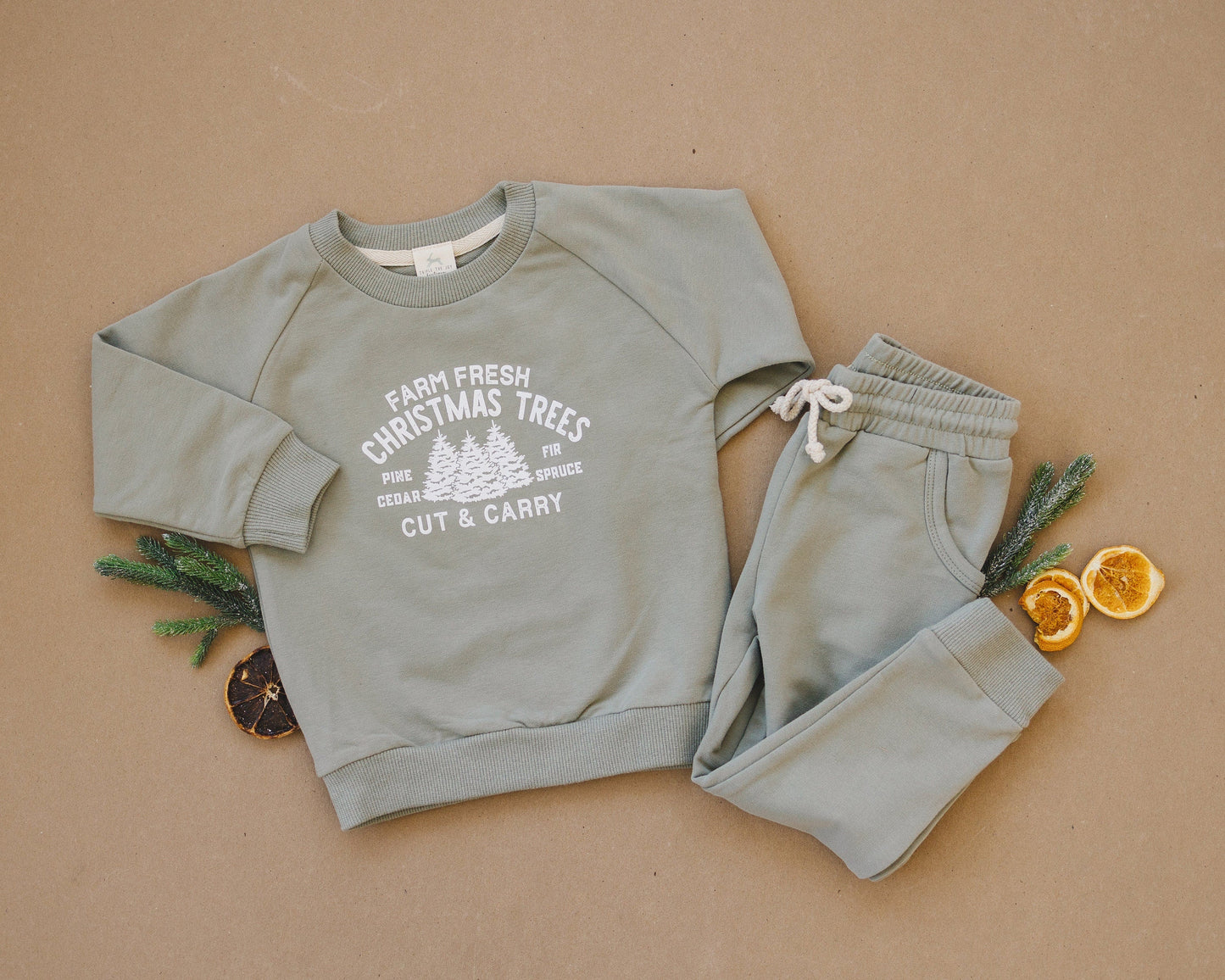 Farm Fresh Christmas Trees Organic Cotton 2pc Jogger Set
