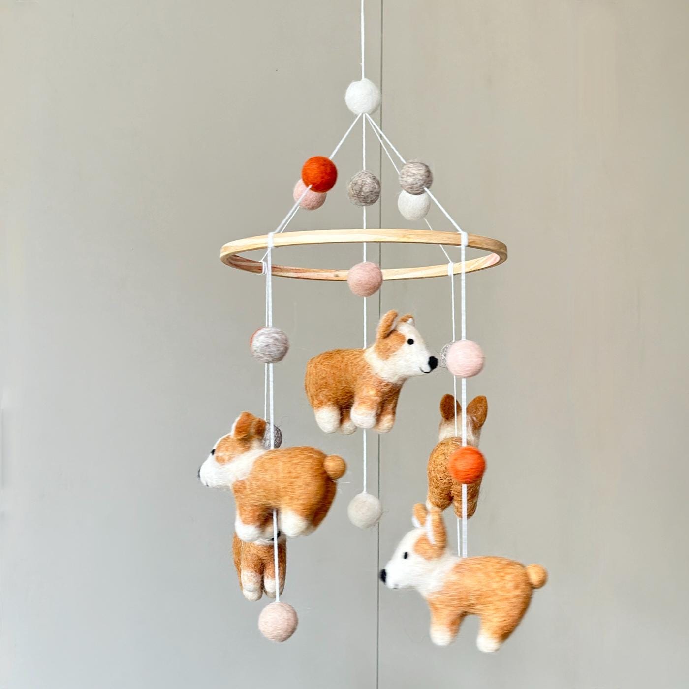 Felt Corgi Dog Baby Mobile
