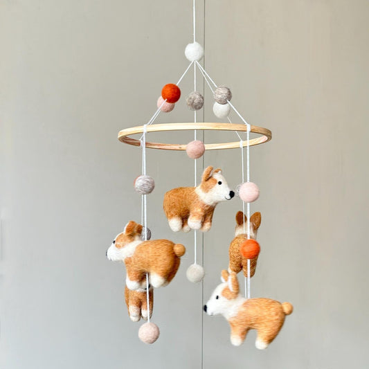 Felt Corgi Dog Baby Mobile