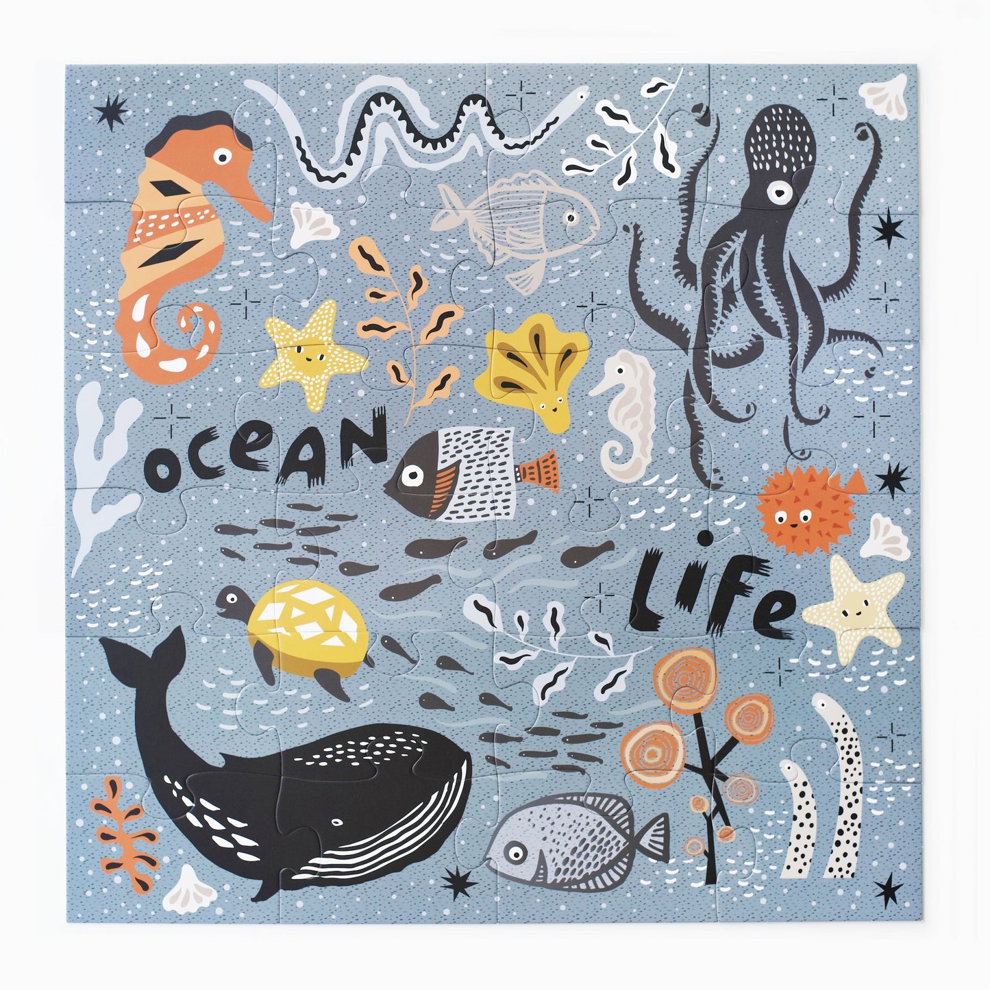 Wee Gallery Ocean Life Floor Puzzle | Eco-Friendly and Non-Toxic Toddler Toy
