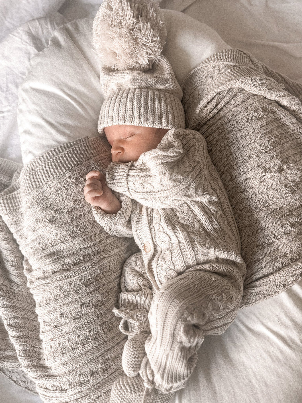 Luna + Luca Classic Cable Knit Jumpsuit - Natural