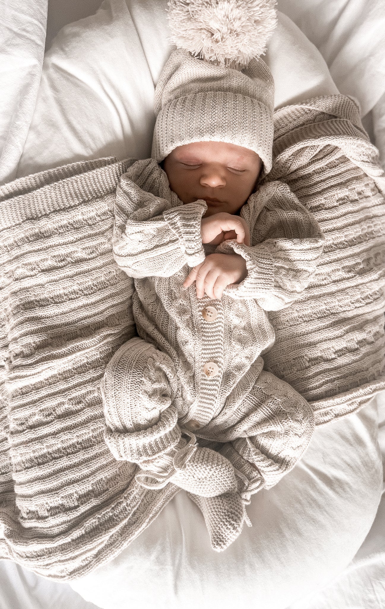 Luna + Luca Organic Cotton Baby Booties - Natural