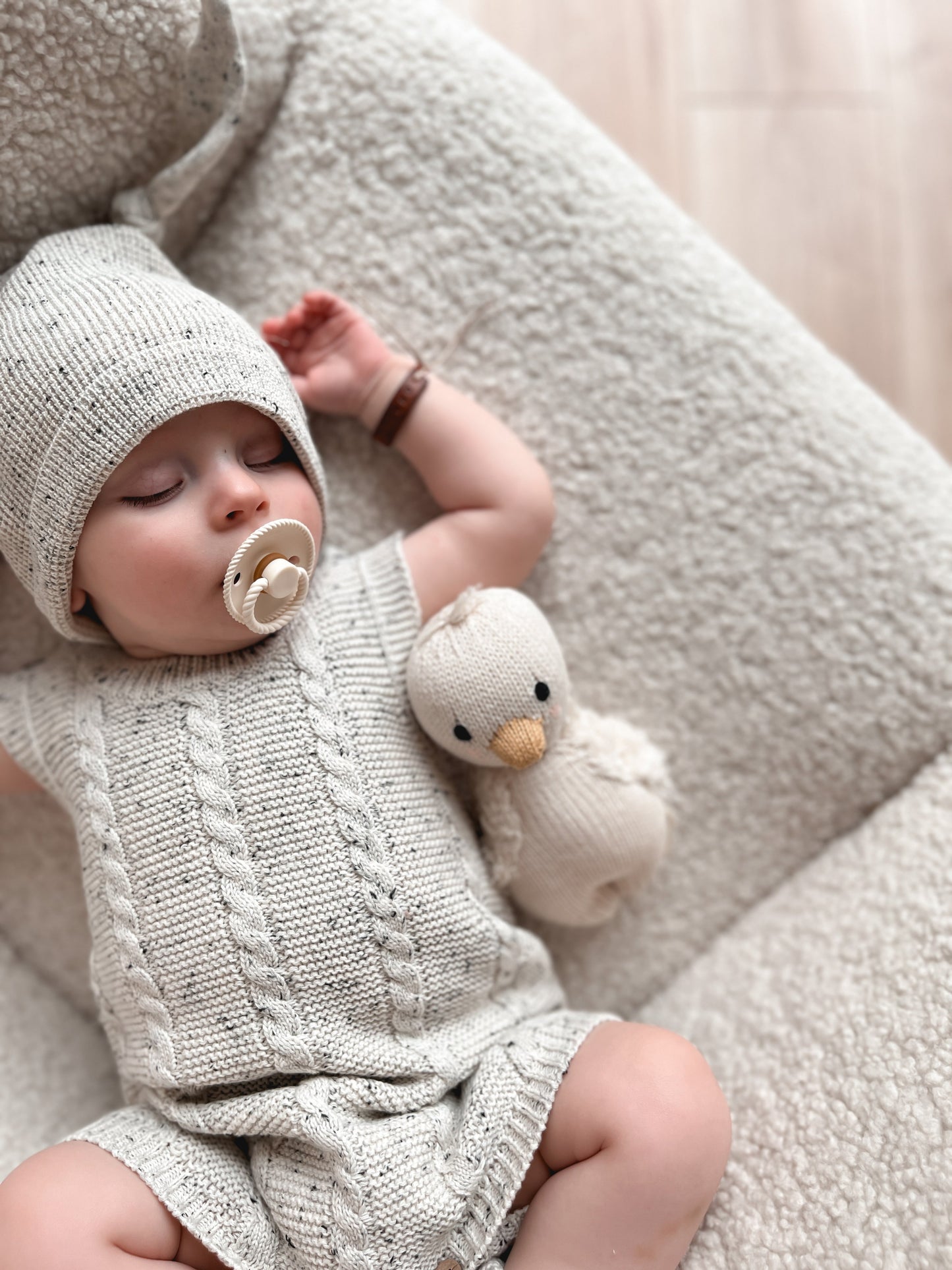 Luna + Luca Organic Cotton Knotted Hat - Black Speckle