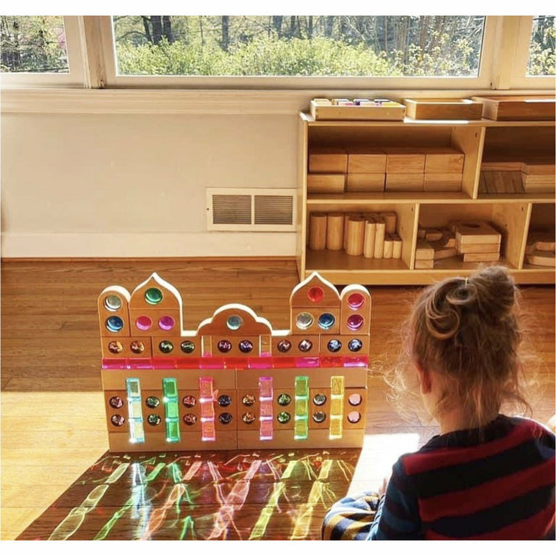 12 Pcs Rainbow Fairytale Window Blocks with Storage Tray