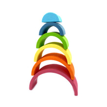 Load image into Gallery viewer, 6 Pcs Small Rainbow Stacking Blocks in Pastel/Macaron Colors
