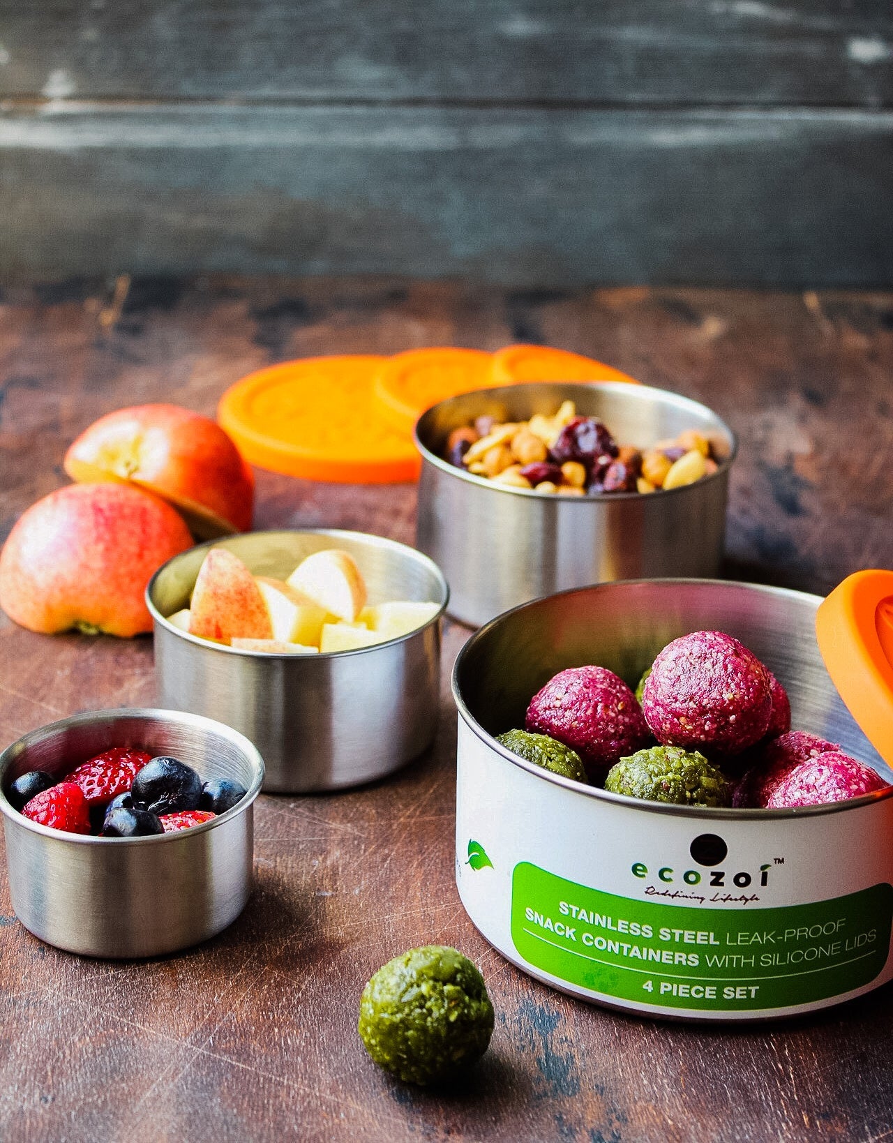 Eco-Friendly 4-Piece Stainless Steel Lunch Box Set - Thumbnail 3