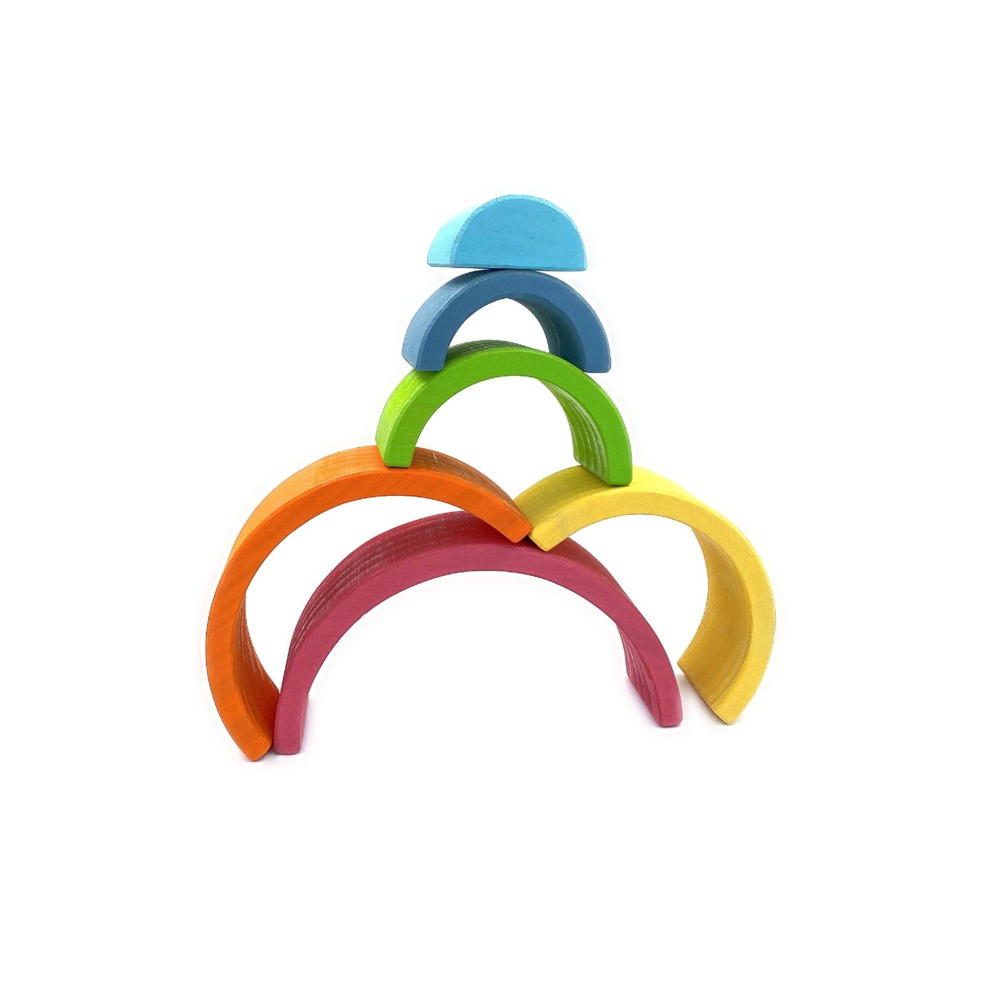 6 Pcs Small Rainbow Stacking Blocks in Pastel/Macaron Colors