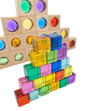 Load image into Gallery viewer, 15 Pcs Colored Track with 20 Pcs Lucite Cubes Set with Storage Tray
