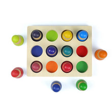 Load image into Gallery viewer, 12 Pcs Rainbow Peg Doll People with Tray in Primary Colors
