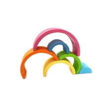 Load image into Gallery viewer, 6 Pcs Small Rainbow Stacking Blocks in Pastel/Macaron Colors
