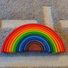 Load image into Gallery viewer, 12 Pcs Large Wooden Rainbow Stacking Blocks in Primary Colors
