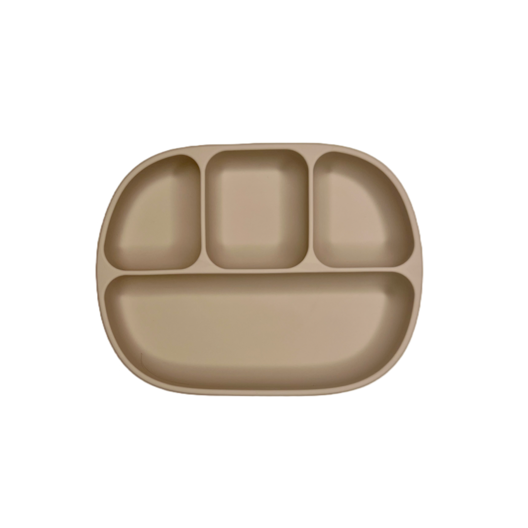Calla and Friends 4-Section Suction Plate | Food-Grade Silicone Divided Plate for Toddlers