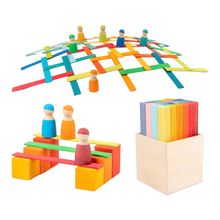 Load image into Gallery viewer, 120 Pcs STAINED Leonardo Building Sticks - Da Vinci&#39;s Bridge
