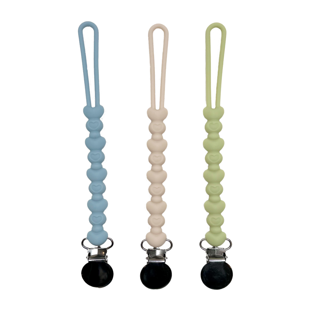 Calla and Friends Silicone Non-Toxic Love You More Pacifier & Teether Clip