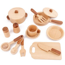 Load image into Gallery viewer, 15 Pcs Wooden Kitchen Cookware Playset
