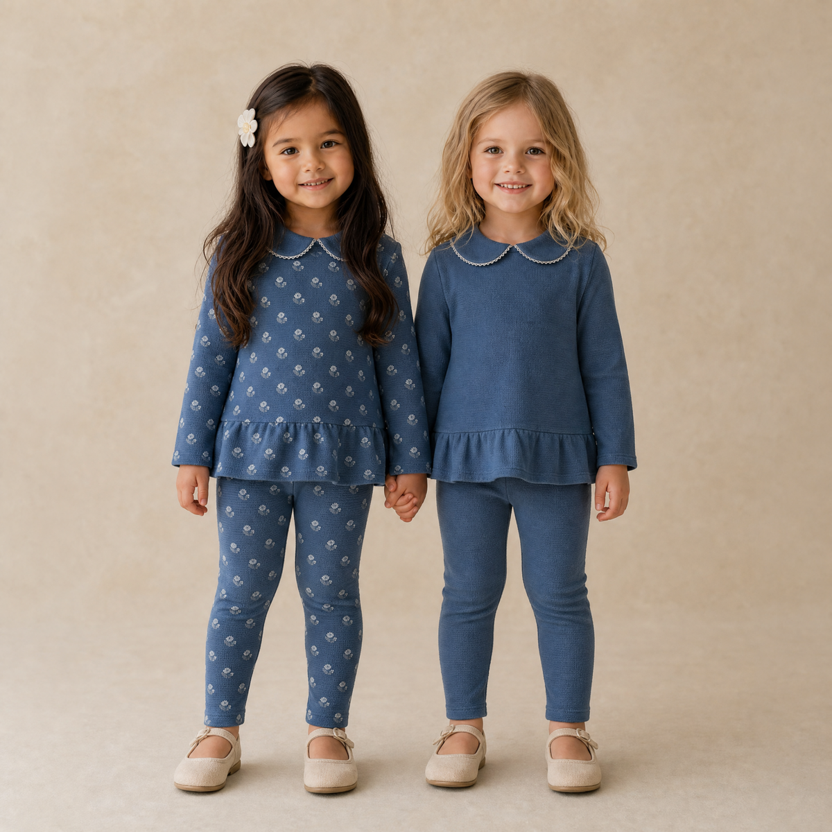 Organic Cotton Leggings, Set of 2 for Babies & Toddlers – Indigo Blossom + Navy