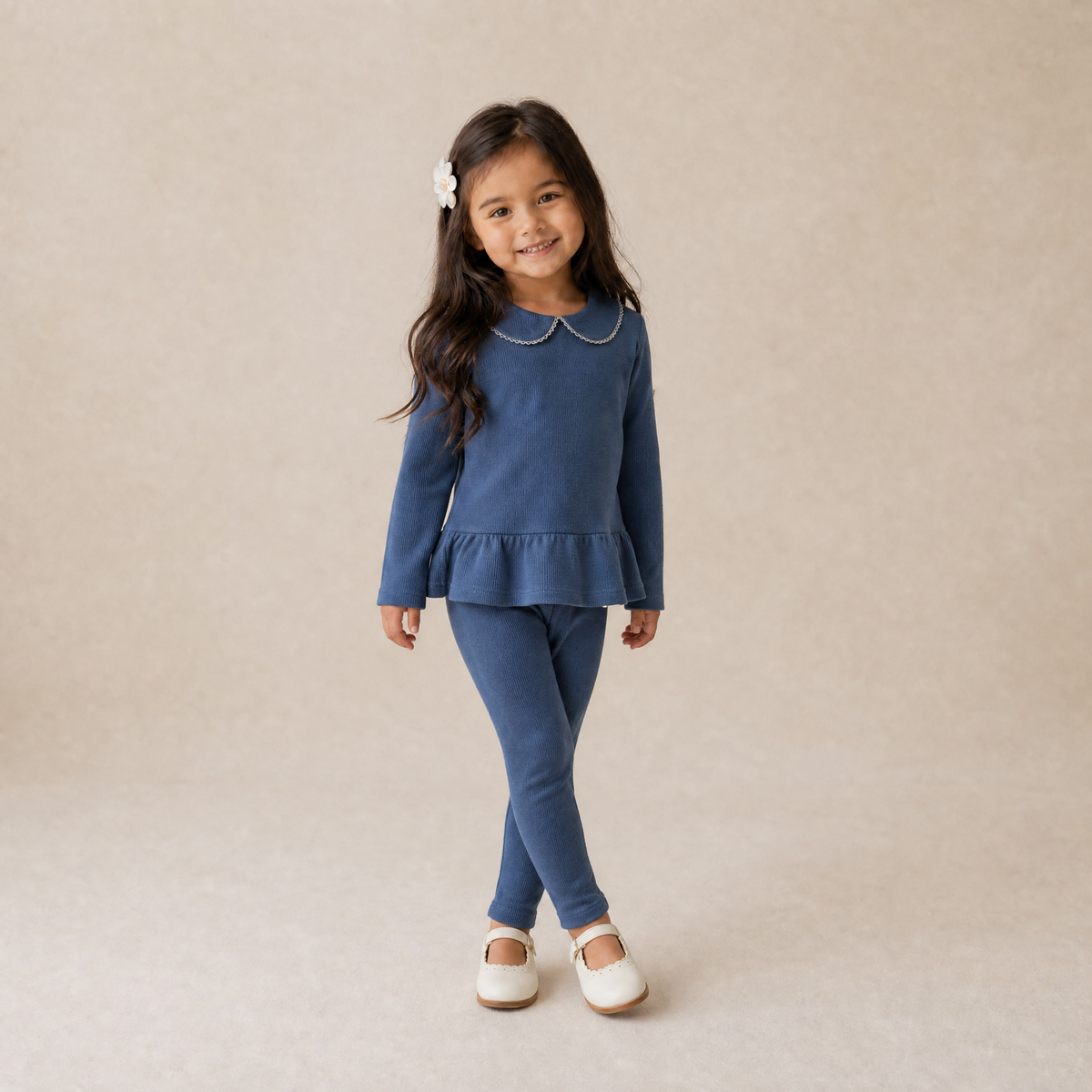 Organic Cotton Leggings, Set of 2 for Babies & Toddlers – Indigo Blossom + Navy