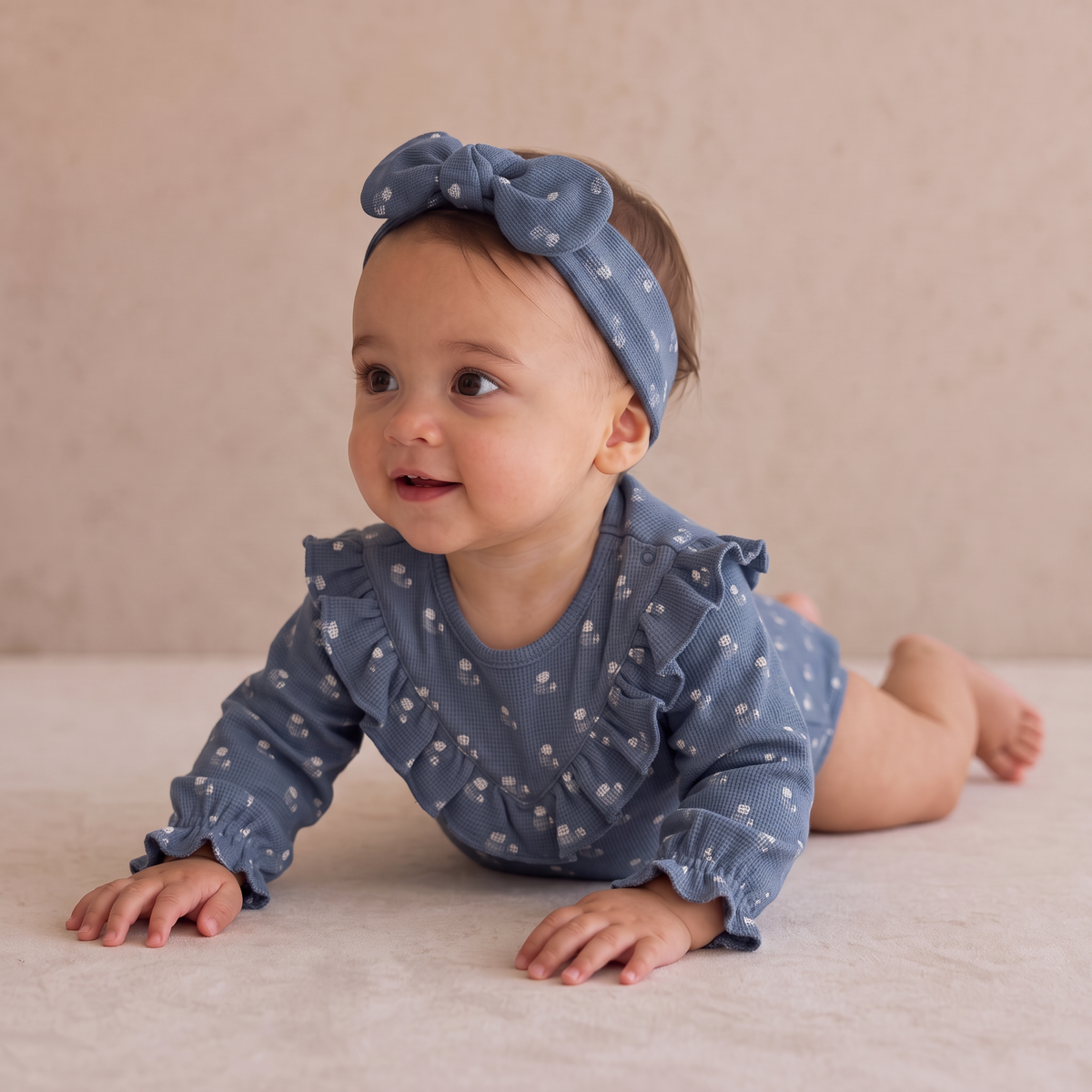 Organic Baby Headwrap – Indigo Blossom