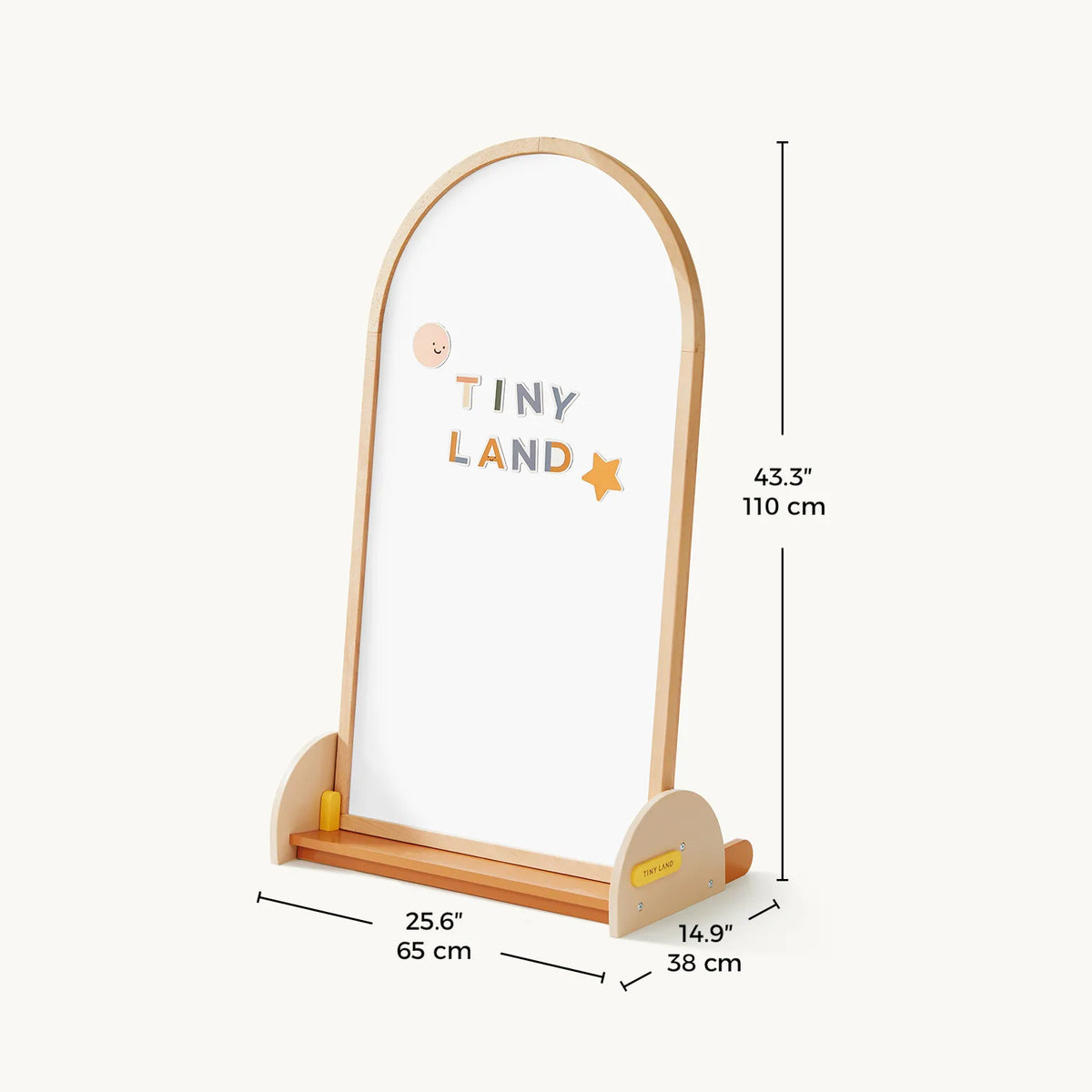 Tiny Land Double-Sided Arched Magnetic Chalkboard Easel – Beechwood Frame