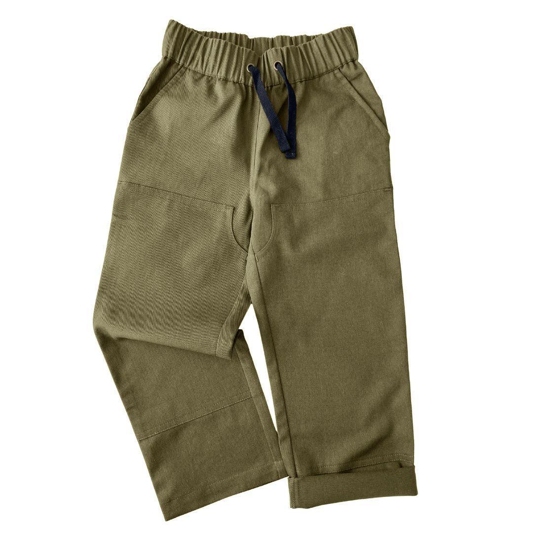 Jackalo Organic Cotton Twill Jules Pants for Kids - Dark Olive