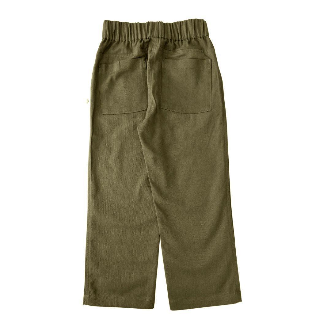 Jackalo Organic Cotton Twill Jules Pants for Kids - Dark Olive