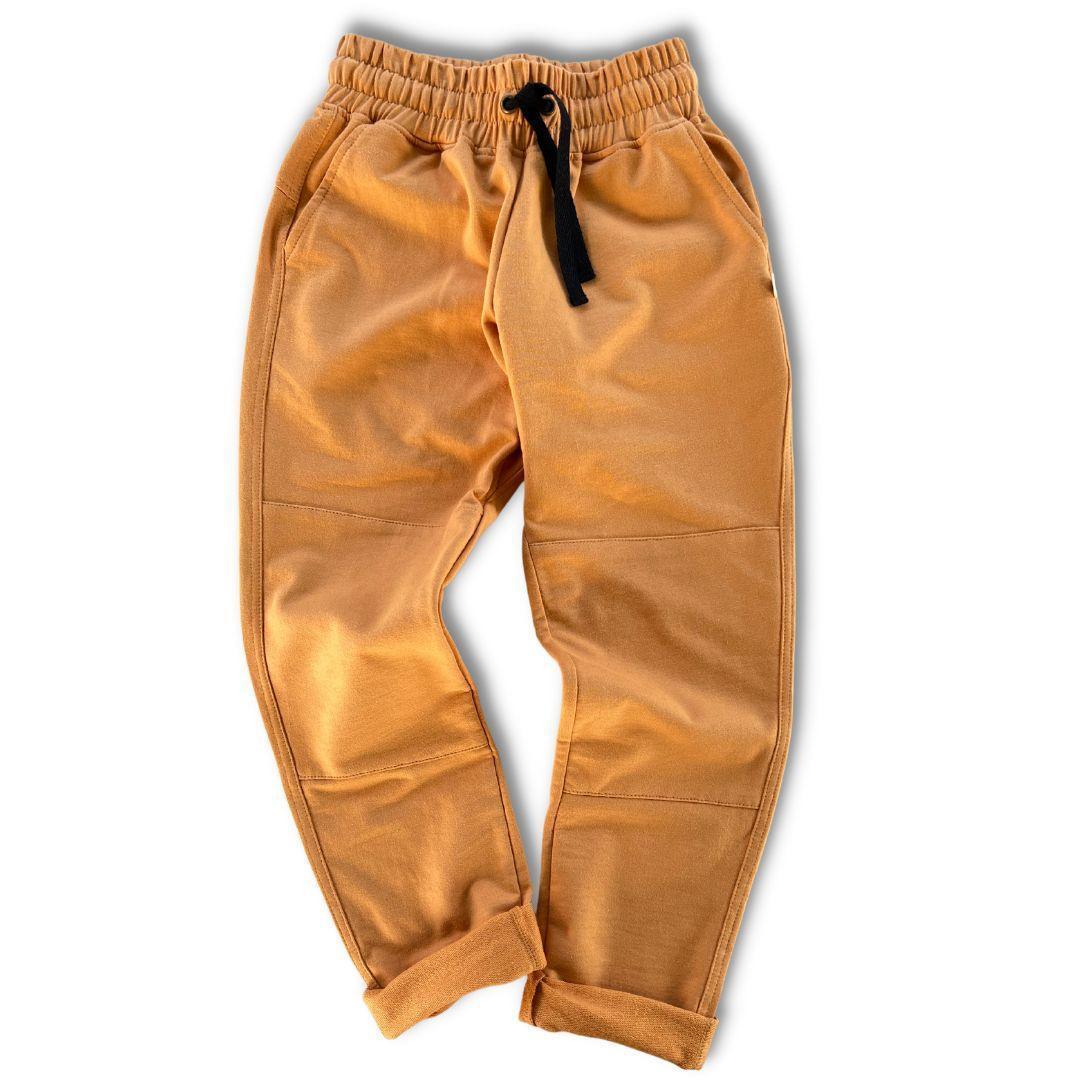 organic cotton kids' neutral butterscotch brown sweatpants