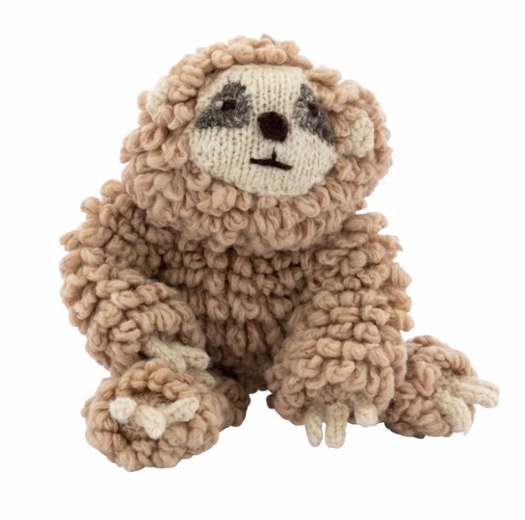 Finn + Emma Natural Wool Knit Buddy Stuffy Toy | Sam the Sloth