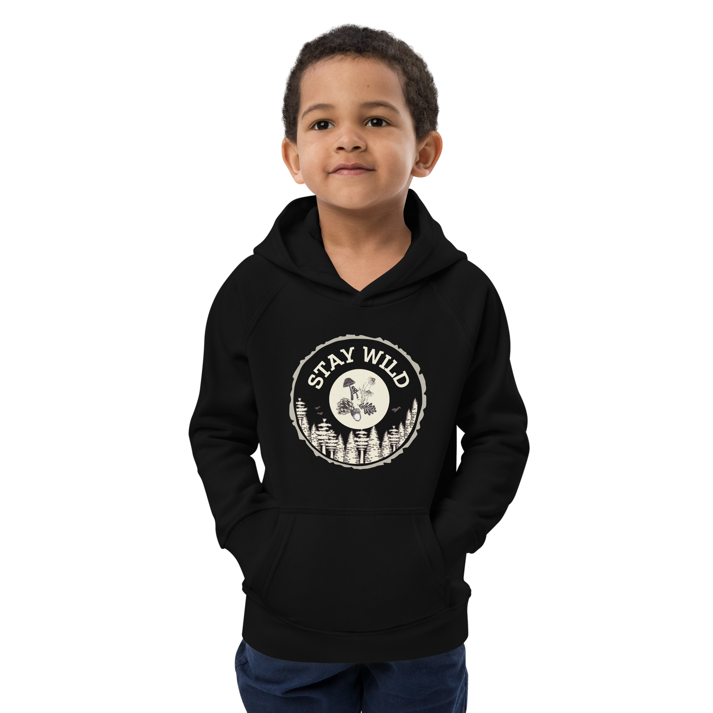 Organic Kids' "Stay Wild" Nature-inspired Hoodie