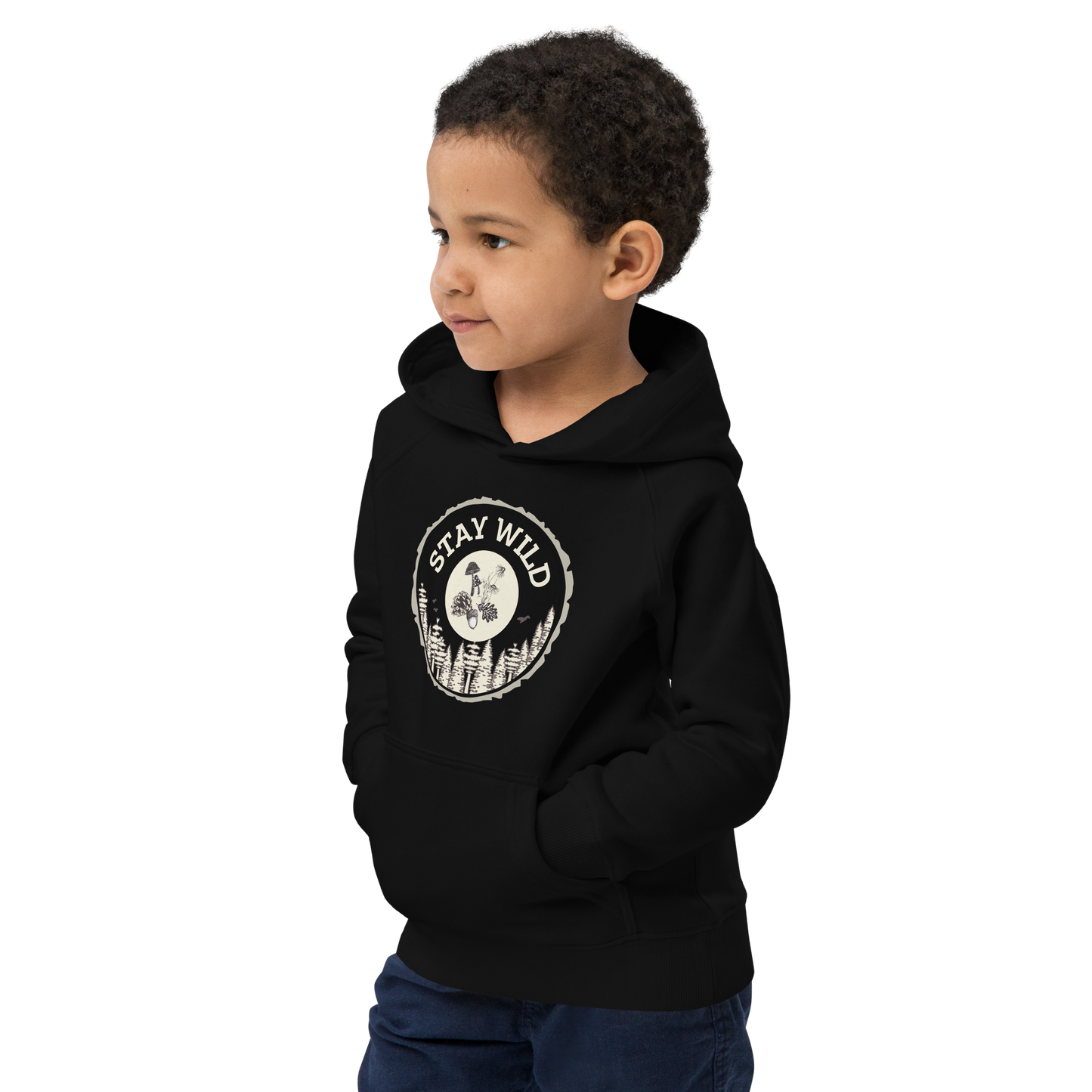 Organic Kids' "Stay Wild" Nature-inspired Hoodie