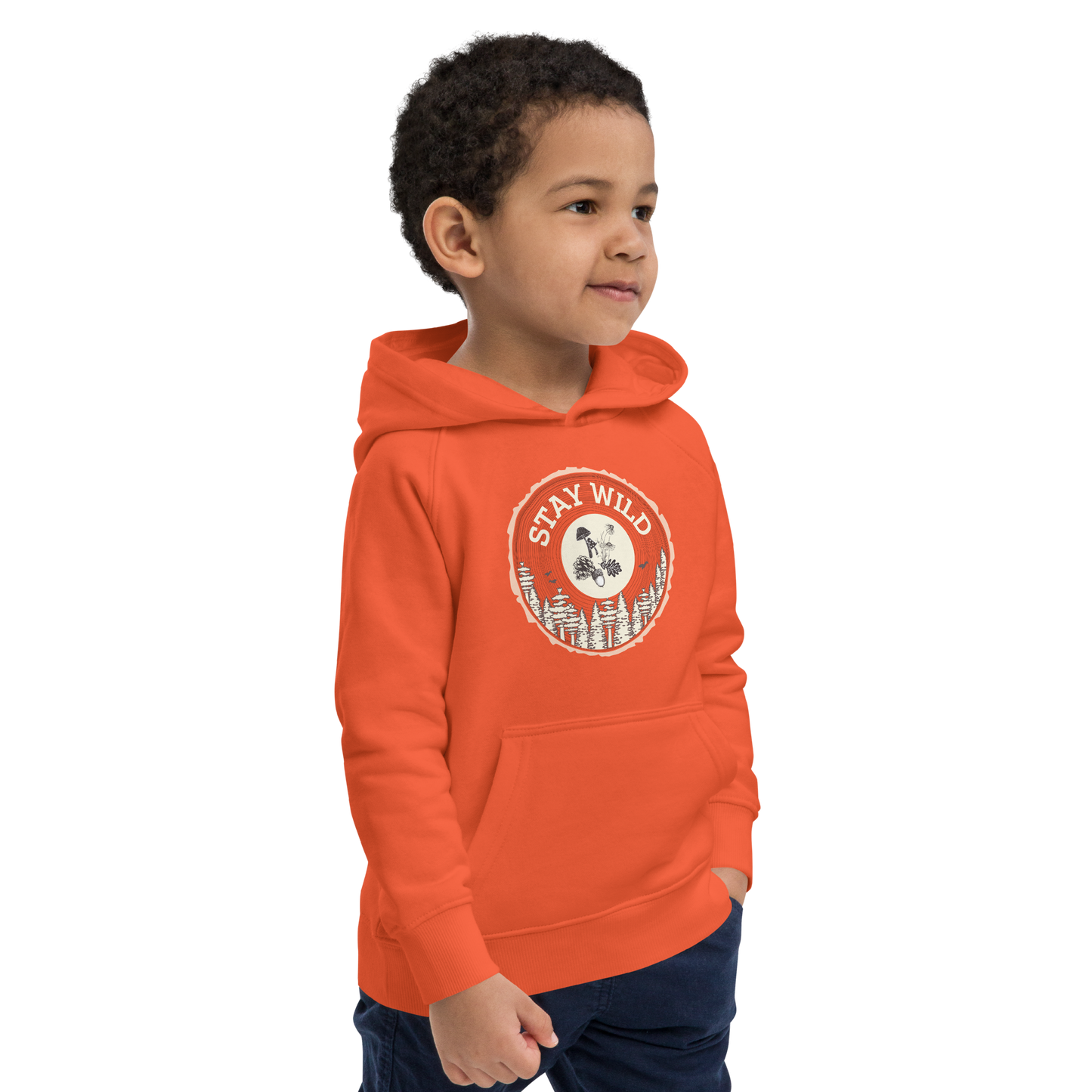 Organic Kids' "Stay Wild" Nature-inspired Hoodie
