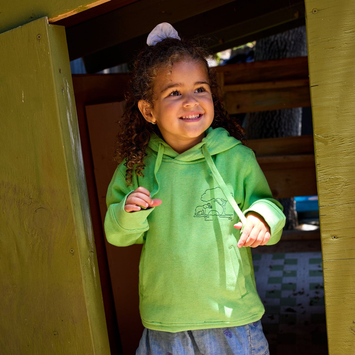 Kids Protect Elephants Organic Cotton Hooded Sweatshirt