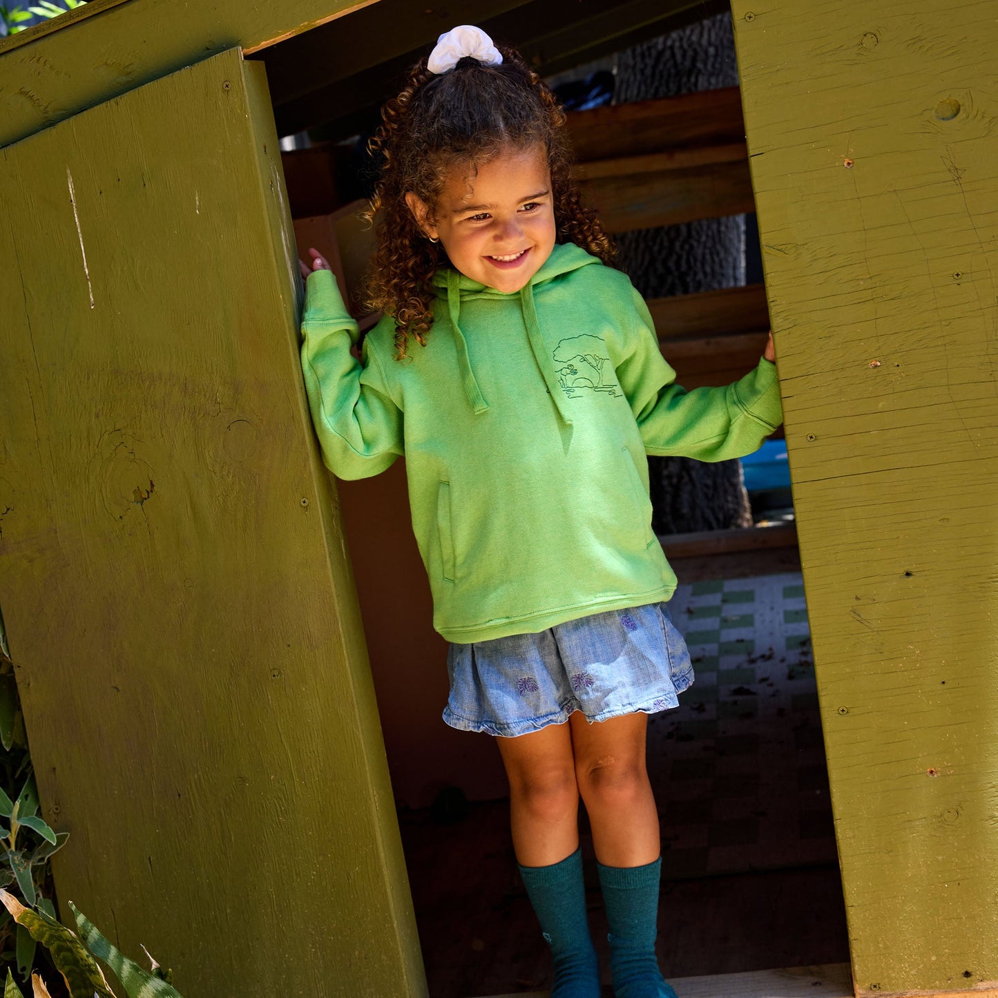 Kids Protect Elephants Organic Cotton Hooded Sweatshirt