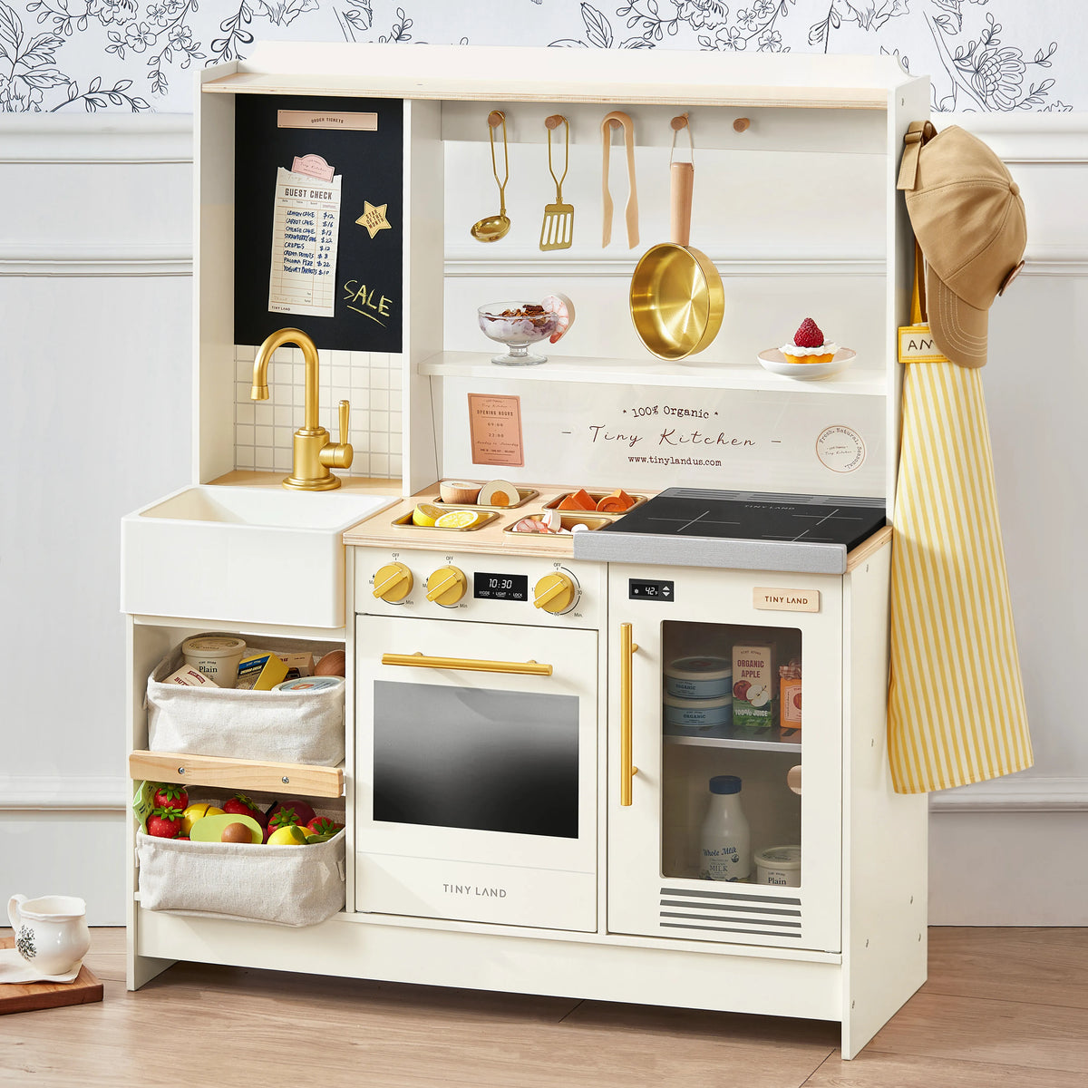 Tiny Land BistroSwitch Play Kitchen – 2-in-1 Kitchen & Bistro Pretend Play Set