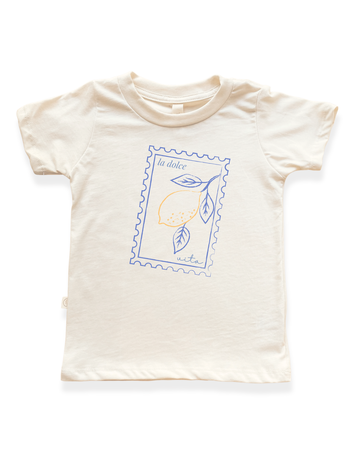 La Dolce Vita Stamp Organic Cotton Kids T-Shirt – Short Sleeve, 2T–12Y
