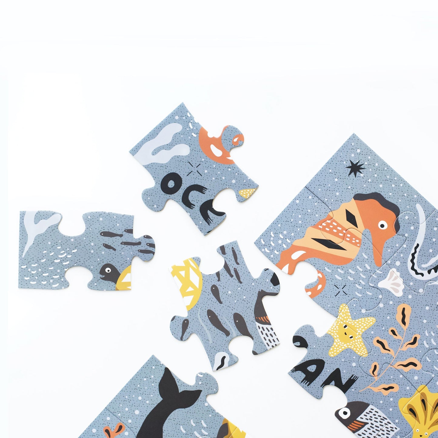 Wee Gallery Ocean Life Floor Puzzle | Eco-Friendly and Non-Toxic Toddler Toy