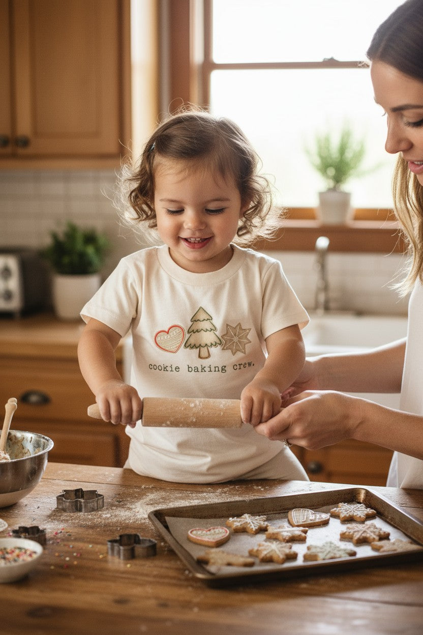 Cookie Baking Crew Organic Cotton Kids T-Shirt – Short Sleeve, 2T–12Y