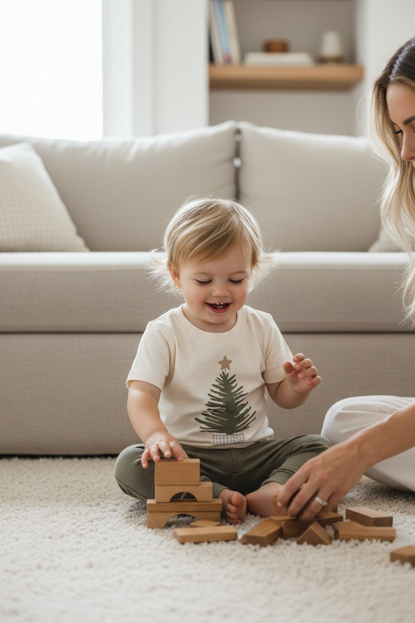 Holiday Tree Organic Cotton Kids T-Shirt – Short Sleeve, 2T–12Y