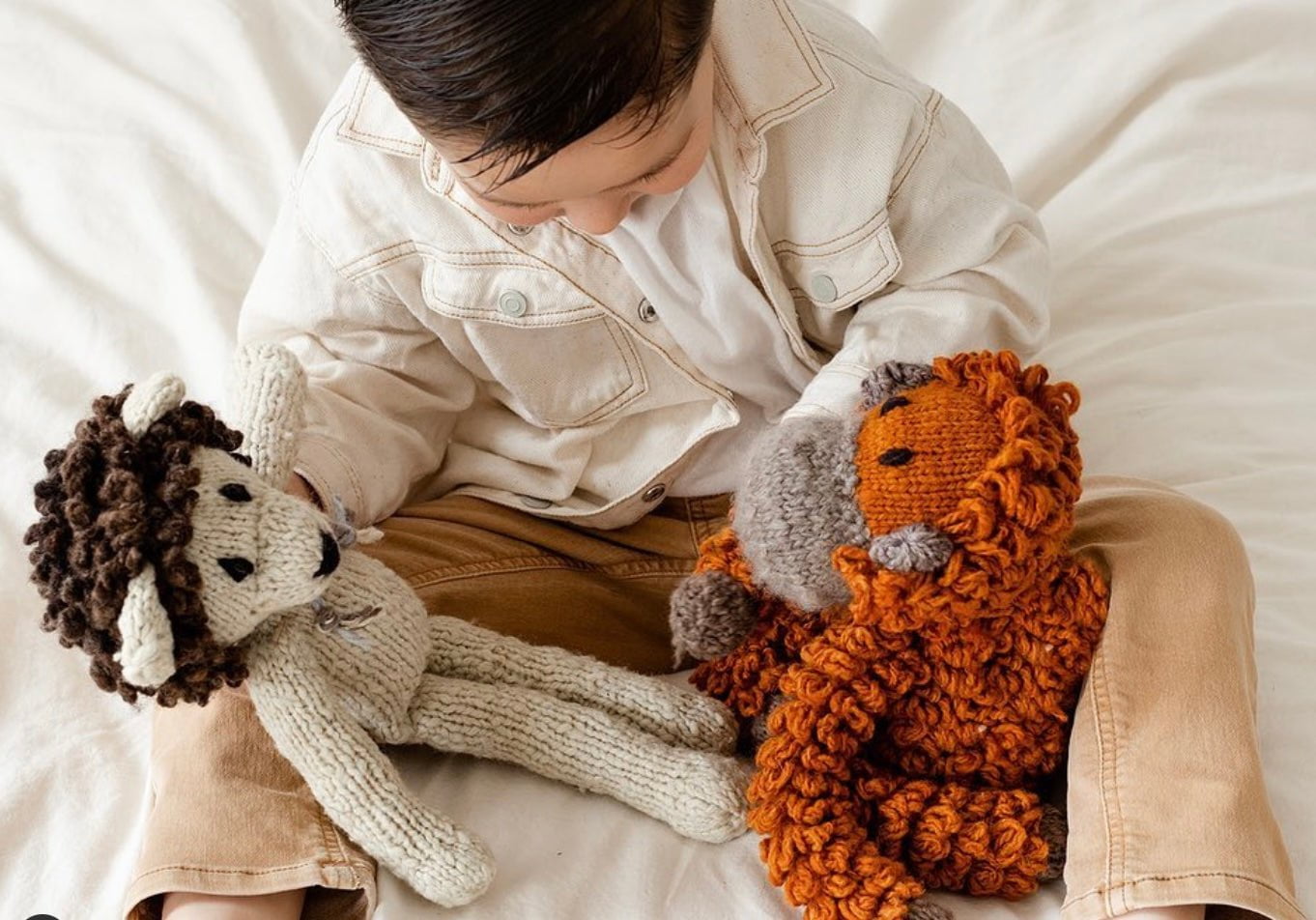 Finn + Emma Wool Knit Buddy Non-Toxic Organic Stuffy Toy | Opal the Oranguntan