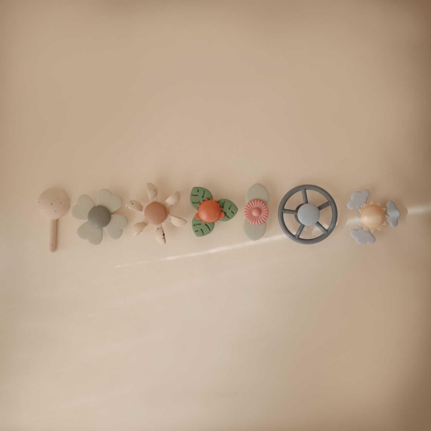 Mushie Water Wheel Bath Toy - Interactive Plastic Free Silicone Suction Cup Bath Fun