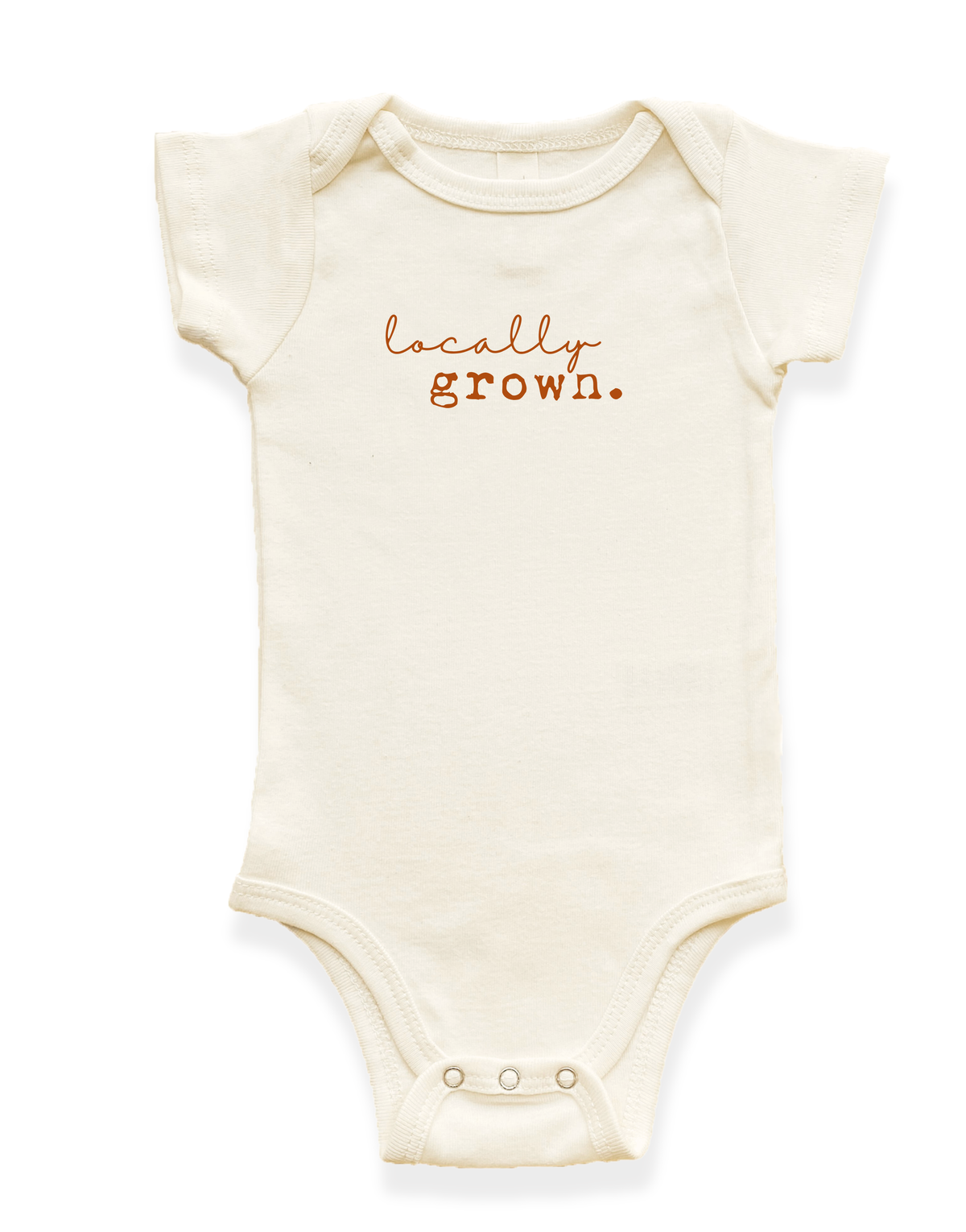 Locally Grown Organic Cotton Baby Bodysuit – Short Sleeve, 0–18M