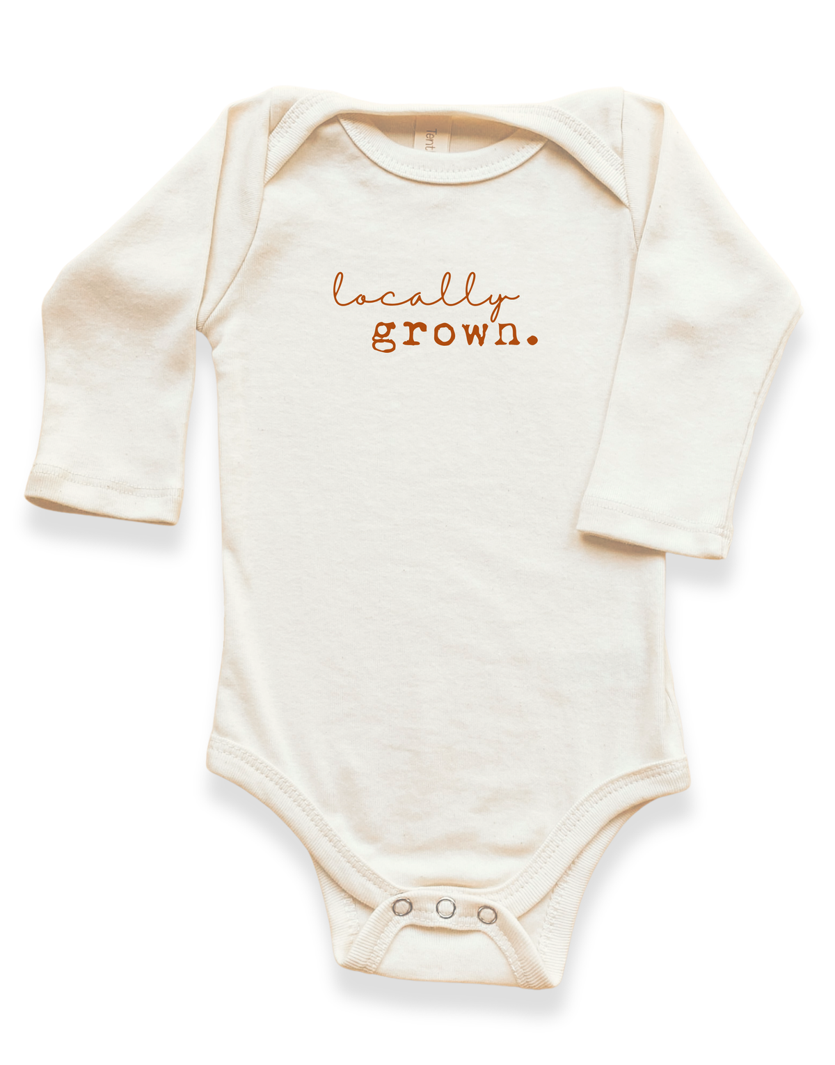 Locally Grown Organic Cotton Baby Bodysuit – Long Sleeve, 0–18M