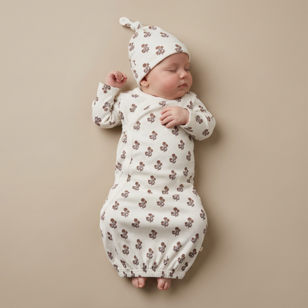 Organic Cotton Kimono Newborn Sleep Gown & Hat Set – Loom